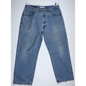 Levi Strauss Signature Men's Loose Straight Jeans Blue Denim W36 L30